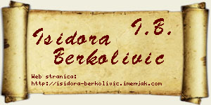 Isidora Berkolivić vizit kartica